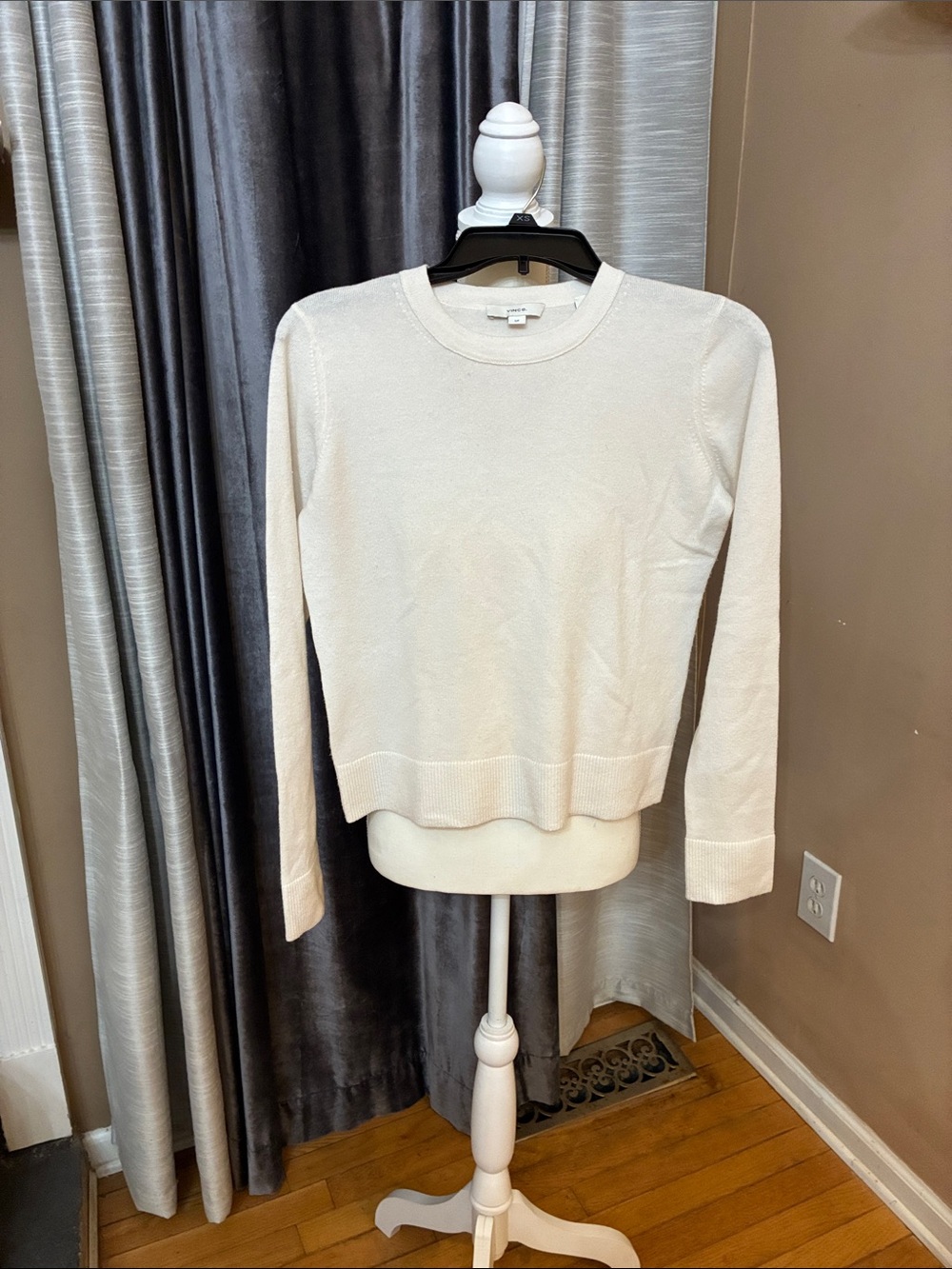 Vince Cream Crewneck Turtleneck Sweater